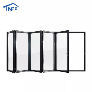 <span class=keywords><strong>Porte</strong></span> pliante commerciale <span class=keywords><strong>moderne</strong></span> en aluminium à faible émissivité pour hôtels, surface finie, extérieur à rupture de pont thermique, double vitrage accordéon - Product Image 3
