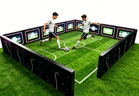 Terrain de jeu interactif intérieur circulaire de football, simulateur de jeu de football interactif, écran LED interactif de football