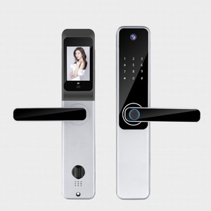 Cerradura Inteligente QLEUNG S802Pro Negra con Huella Dactilar, Contraseña, Tarjeta, Llave y Mirilla Digital - Product Image 4