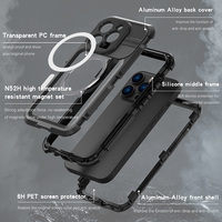 Coque de protection intégrale magnétique en alliage d'aluminium pour iPhone 14 Pro Max, étui de téléphone de qualité militaire, résistant aux chutes et étanche, pour le Sport