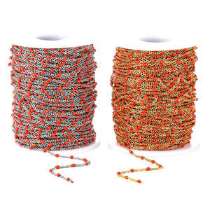 Cuentas esmaltadas de acero inoxidable chapadas en oro de 18 quilates DIY, Rollo hecho a mano, pulsera, collar, hallazgos, bolsa de joyería <span class=keywords><strong>permanente</strong></span> de diamantes - Product Image 4