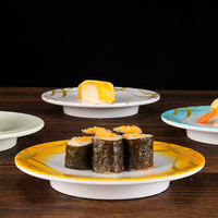 Assiette à sushi ronde de 15cm pour restaurant japonais Assiettes à sushi à bande transporteuse en mélamine