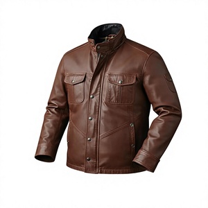 Veste en cuir véritable pour homme, style streetwear, coupe-vent, imperméable, respirante, séchage rapide, logo de marque personnalisé - Product Image 1