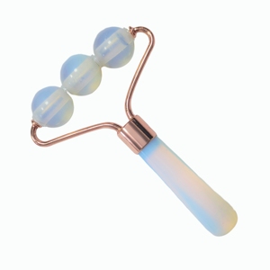 เครื่องนวดหน้า 3 ลูกกลิ้ง โอปอลสโตน สีโรสโกลด์ พร้อมด้ามจับหินธรรมชาติ - Product Image 6