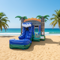 Structure gonflable compacte avec toboggan, petit château gonflable pour enfants, divertissement intérieur/extérieur, PVC de qualité commerciale, capacité 800 kg