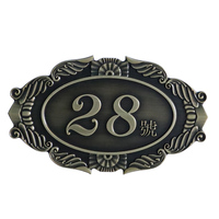 Plaque Numérotée en Relief Bronze 	 Plaque de porte en métal avec lettres pour décoration