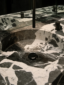 Napoleón, piedra Natural de lujo, mármol negro, venas blancas, modernas para decoración de interiores para tops de tocador inspirados en Bvlgari Grand - Product Image 2