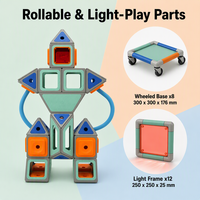 Balok Bangunan Magnetik Busa Raksasa untuk Anak-anak, Set Peralatan Bermain Indoor dengan Rintangan Lunak, 683 Pcs