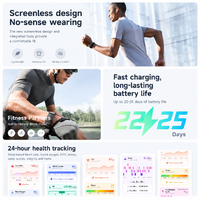 Bildschirmlose Smart-Armband-Uhr Gesundheits-Tracker Schrittzähler Herzfrequenz-Monitor Vibrationsalarm KI-Schlaf- und Bewegungsanalyse Sport