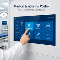 Écran tactile capacitif PCAP multi-touch 23,8 27 43 pouces, cadre métallique durable, étanche, panneau de commande médical