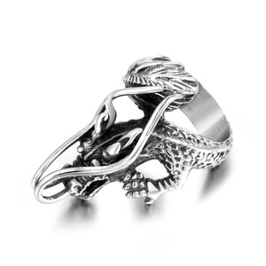 Bague Crâne pour Homme, Argent Poli, Motif Squelette, Motif Géométrique, Bijou Cadeau - Product Image 3