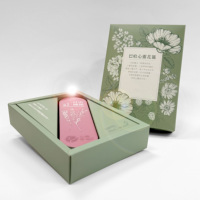 Coffret de cartes Oracle Baha Heart Flower en matériaux recyclés, boîte auto-élevante avec motif floral, emballage cadeau multi-couches pour exposition