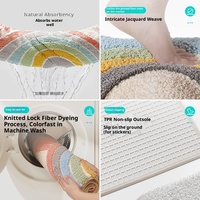 Getufteter Jacquard-Badteppich im koreanischen Stil, waschbar, saugfähig, rutschfest, weicher beflockter Badezimmerteppich, Fußmatte für Zuhause, Großhandel