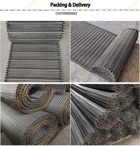 ลูกกลิ้งสายพานลำเลียงแบบตาข่ายลวดเหล็กชุบโครเมียมแข็ง  ผ้าลวดทอธรรมดา PVC เกรดอาหาร  แบบตัดได้หลากหลายรูปแบบ - Product Image 5