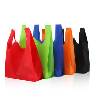 Bolso de compras personalizado, bolso de mano biodegradable, chaleco portátil, bolso de <span class=keywords><strong>camiseta</strong></span> no tejido ecológico, bolso no tejido para - Product Image 4