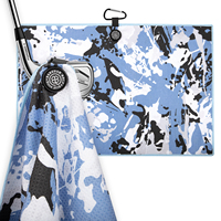 Serviette de golf magnétique artistique moderne en microfibre gaufrée, avec logo personnalisé, pour marques de golf de prestige, ligne de production OEM ODM