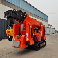 Mini-grue araignée compacte à chenilles hydrauliques pour travaux de construction intérieurs et extérieurs