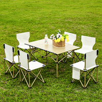 Ensemble table et chaises pliantes de camping en tissu Oxford 600D, chaise de camping portable en acier