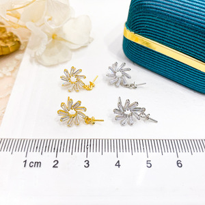 Accessoires en argent S925 pour la création de bijoux, boucles d'oreilles tendance 2021 avec perles rondes de 7 à 10 mm et plateau vide pour boucles d'oreilles - Product Image 4