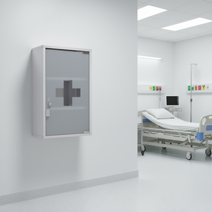 Armoire d'hôpital 12x20 pouces, métallique, murale, verrouillable, 3 niveaux, pour le rangement médical - Product Image 2