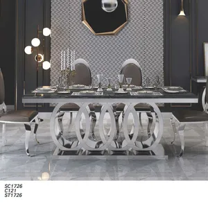 Good Quality New Arrivals Chair Set Glass Mirrored Modern Dining Room Table And Chairs