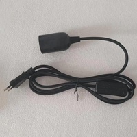 Cable de alimentación de CA para lámpara de sal de la UE con interruptor de atenuación en línea y cable de soporte de lámpara E27, interruptor de encendido y apagado, atenuador de luz