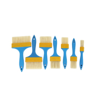 Pinceau à peinture en nylon multi-tailles avec manche en plastique bleu pour la décoration, la peinture DIY et le nettoyage
