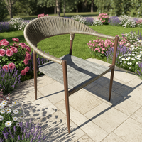 Chaise de salle à manger en métal de haute qualité pour jardin, restaurant, terrasse, chaise empilable en rotin durable