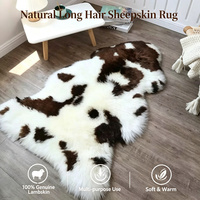 Tapis en peau de mouton naturelle à poils longs, personnalisable, coussin de siège auto, tapis de sol en laine douce, couverture pour la maison et la voiture