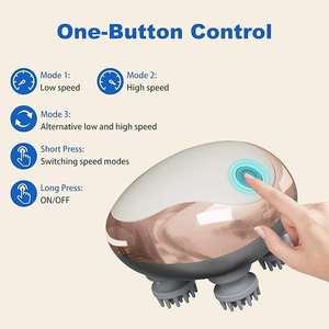 Venta al por mayor de fábrica, rascador eléctrico portátil, masajeador de cabeza y cuero cabelludo para limpieza profunda del cabello y relajación del estrés, masajeador de cabeza - Product Image 6