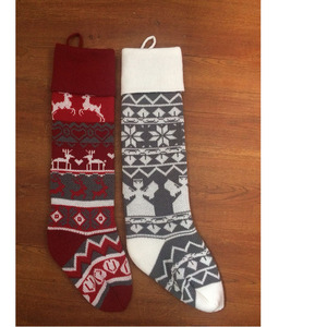Chaussettes de Noël personnalisées <span class=keywords><strong>en</strong></span> tricot avec motif crochet personnalisé, monogramme, style nordique, chaussettes décoratives pour la conservation des objets précieux - Product Image 3