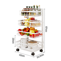 Chariot de rangement multi-niveaux en fil métallique pour cuisine, idéal pour fruits et légumes, organisateur d'ustensiles de cuisine d'angle - Vente en gros usine