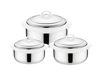 Ensemble de casseroles en acier inoxydable antiadhésif - 6 pièces - Couvercle écologique - Design moderne - Compatible gaz et induction - Utilisation à domicile et en restaurant