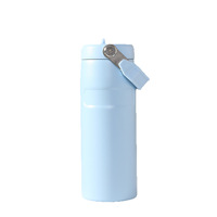 Große Kapazität 17oz Gerade Neue Vakuumisolierte Tasse aus 304 Edelstahl, Auslaufsicherer Auto-Becher im Sportstil, Geschenk, 6-12 Stunden Isolierung, mit Strohhalm