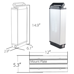 Batterie au lithium-ion pour vélo électrique à porte-bagages arrière <span class=keywords><strong>36V</strong></span> 13Ah 48V <span class=keywords><strong>20Ah</strong></span> 52V 15Ah 40A 30A <span class=keywords><strong>BMS</strong></span> pour moteur central Bafang 750w 1000w 1500w - Product Image 2