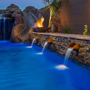 Foyer décoratif au gaz naturel/propane pour piscine Acier et acier corten pour terrasse extérieure ou foyer de jardin - Product Image 4