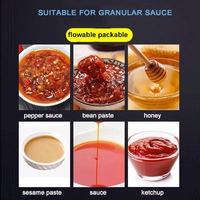 Machine de remplissage semi-automatique pour sauces (BBQ, chili, tomate) avec trémie de mélange et buse unique, qualité alimentaire