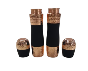 Bouteille d'eau en cuivre pur pour boire de l'eau, 0,95 L, finition mate, couvercle anti-fuite, poignée, écologique, unisexe, voyage, anti-corrosion - Product Image 3