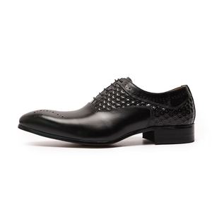 Chaussures habillées Oxford en cuir pour hommes, talon court, design italien haut de gamme - Product Image 5