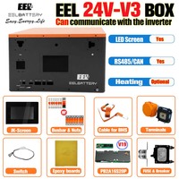 Caja actualizada EEL 24V V3 280AH para celdas LiFePO4, kit DIY con BMS de balance activo JK-V19 2A, caja vacía DIY con pantalla de 4.3 pulgadas