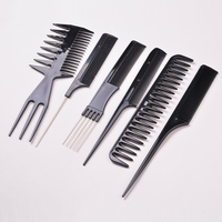Ensemble de 10 Peignes à Cheveux en Plastique de Haute Qualité avec Logo Personnalisé, Peigne de Coiffure Antistatique pour Salon et Barbier