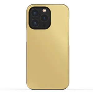Custodia per telefono in metallo per Pc all'ingrosso Logo personalizzato Cover posteriore Mobile placcata oro 24kt per iPhone 14 Pro/14 Pro max