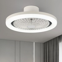 Ventilateur de plafond décoratif moderne à faible bruit pour chambre à coucher avec 5 pales, moteur DC, télécommande et lumières LED à intensité variable