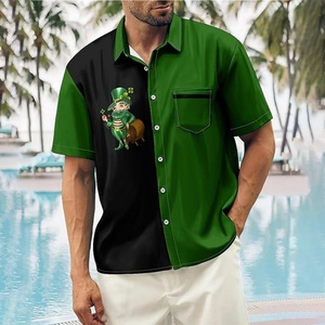 เสื้อเชิ้ตฮาวายแขนสั้นคอตั้งสำหรับผู้ชาย ลายพิมพ์ลำลองใส่เที่ยวทะเล ทรงปกติ รับผลิตแบบ ODM พร้อมสกรีนโลโก้ - Product Image 5