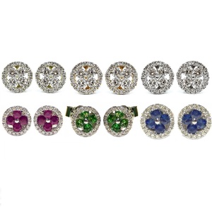 Haute qualité 18k or blanc massif Production rapide à la main forme ronde boucles d'oreilles pour les femmes plaqué or pour cadeau de fiançailles - Product Image 4