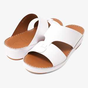 SHIKOL <span class=keywords><strong>sandales</strong></span> arabes classiques haut de gamme pour hommes en <span class=keywords><strong>cuir</strong></span> de vachette naturel blanc élégant conçu Double-sangle occasion festive chaussures pour hommes - Product Image 3