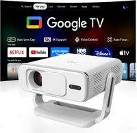 Proyector Full HD 1080P con Certificación Google-TV, Cine en Casa, Videojuegos 4K, Películas, Reuniones, Proyector para Exteriores de 350 ANSI, Wifi, Beamer