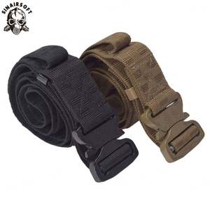 Ceinture tactique en nylon 900D pour hommes, boucle à dégagement rapide réglable, ceinture de combat noire pour la chasse - Product Image 1