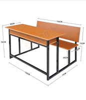 Ensemble pupitre et banc en bois grainé terracotta avec structure en acier pour salles d'église