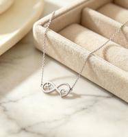 Collier Cœur Infini Étanche en Acier Inoxydable, Bijou Anti-ternissement, Pendentif Croix Infini